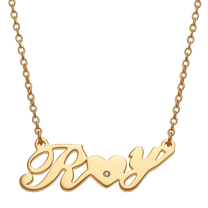 14K Gold over Sterling Couple's Initials with Heart sold by Limoges Jewelry