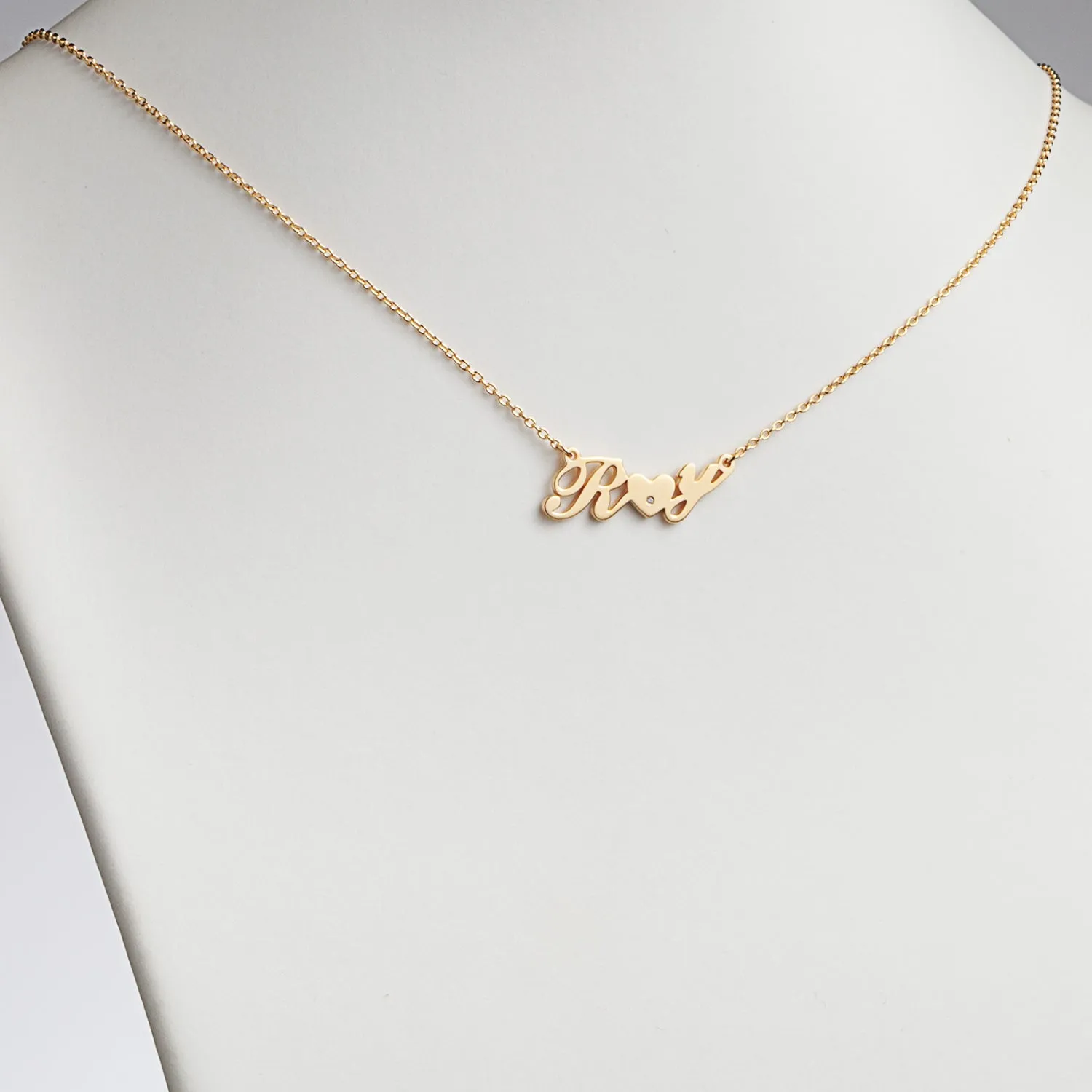 14K Gold over Sterling Couple's Initials with Heart sold by Limoges Jewelry product image thumbnail 2