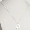 Silver Plated Engraved Name Occupation Disc Necklace sold by Limoges Jewelry