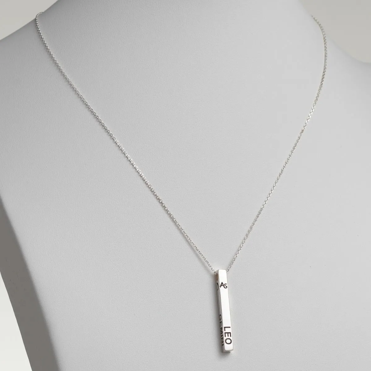 Silver Plated 3 Zodiac Sign 4 Sided Bar Nacklace sold by Limoges Jewelry product image thumbnail 3