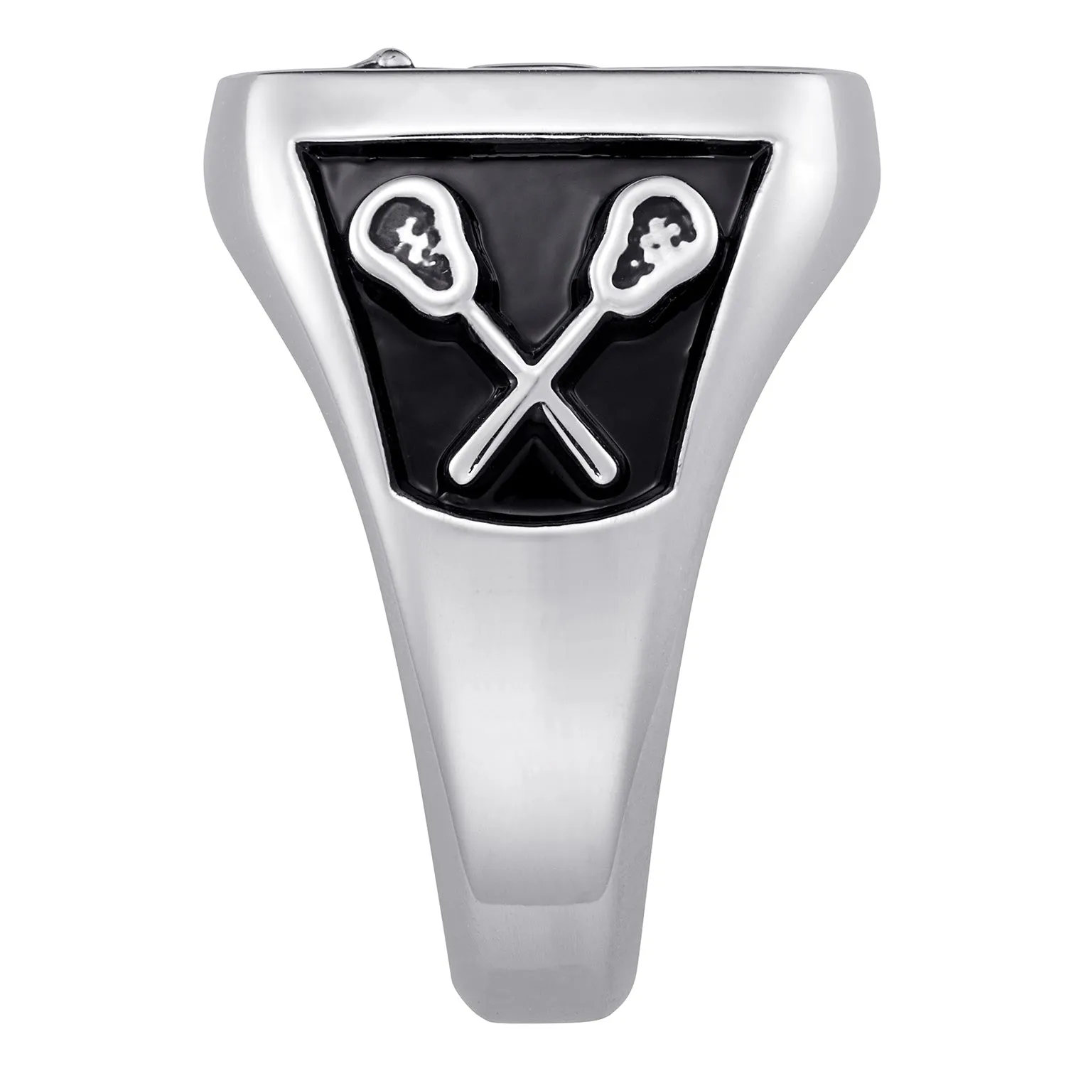 Men's Sterling Silver Crest Square Signet Class Ring sold by Limoges Jewelry product image thumbnail 3