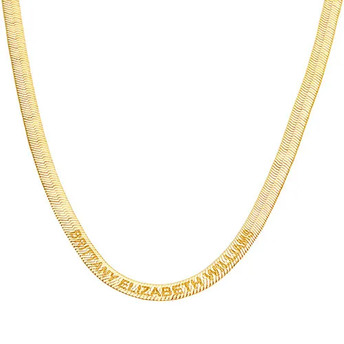 Engraved Herringbone Necklace 16+2" sold by Limoges Jewelry product image thumbnail 5