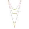 14K Gold over Sterling Double Name Layered Necklace w/ Triangle sold by Limoges Jewelry