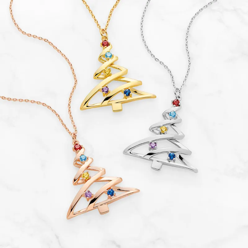 Birthstone Christmas Tree Necklace sold by Limoges Jewelry