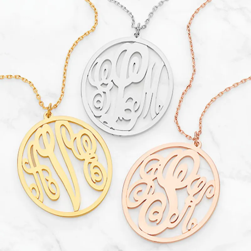 Medium Oval Monogram Necklace sold by Limoges Jewelry