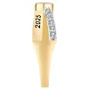 Women's 14K Gold over Sterling Crossover Oval Birthstone Fashion Class Ring sold by Limoges Jewelry