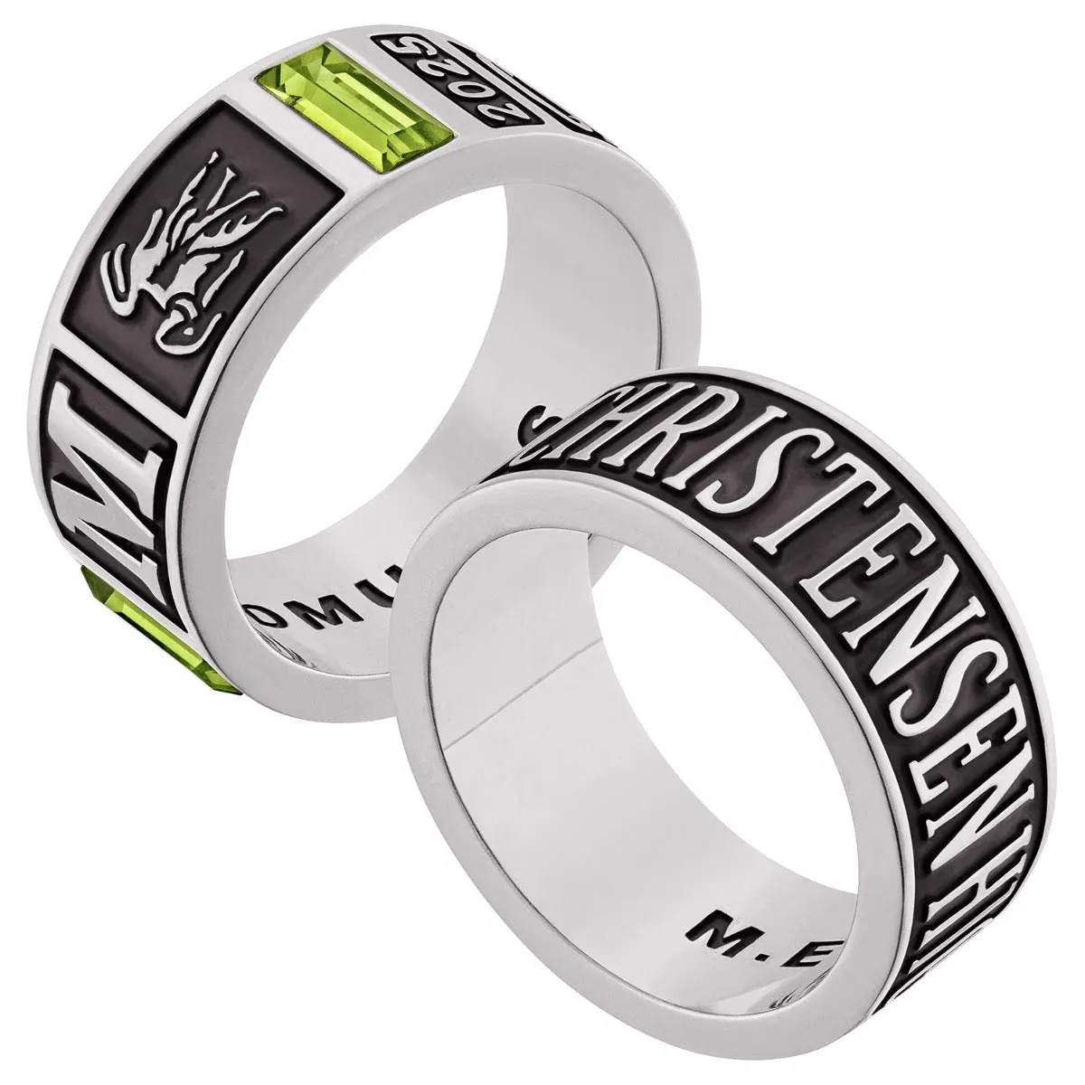 Men's Silver Plated Decorated Band Class Ring sold by Limoges Jewelry product image thumbnail 2