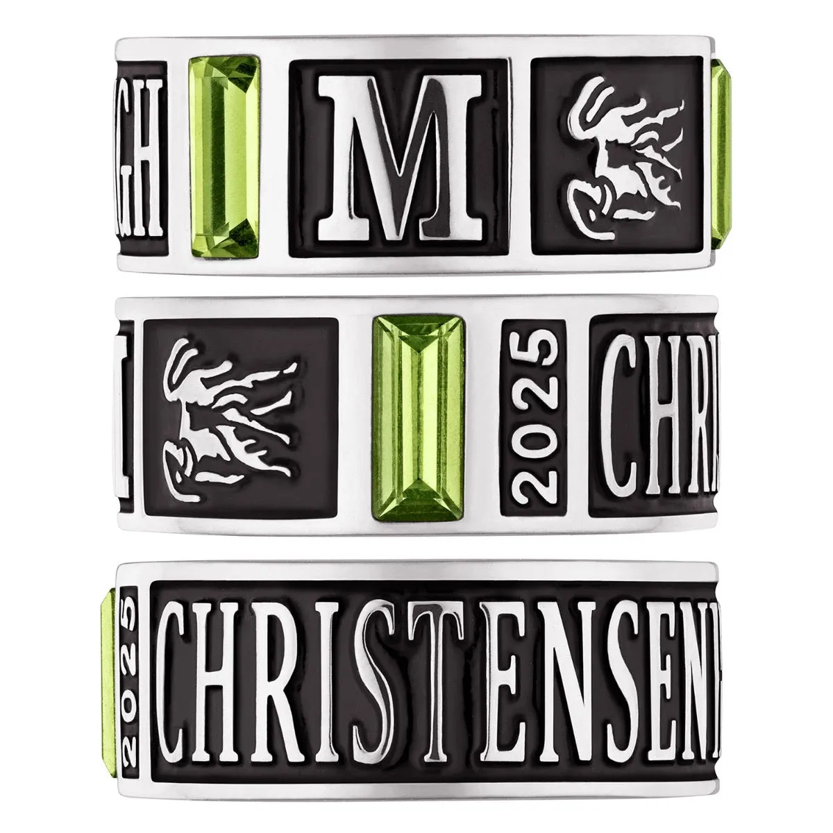 Men's Silver Plated Decorated Band Class Ring sold by Limoges Jewelry product image thumbnail 3