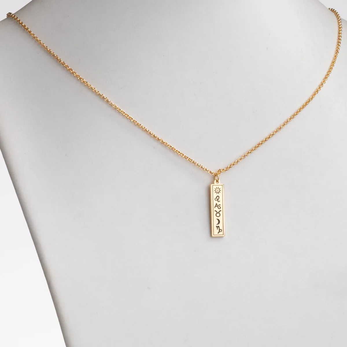 14K Gold Plated Personalized 3 Zodiac Signs Name Bar Necklace sold by Limoges Jewelry product image thumbnail 3