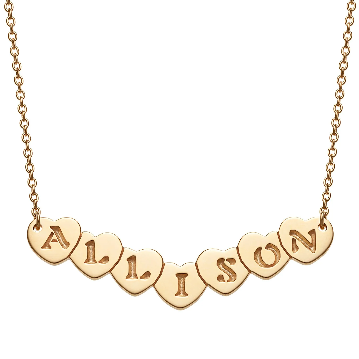14K Gold over Sterling Personalized Heart Name Necklace sold by Limoges Jewelry