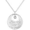 Engraved Nesting Circles with Birthstone Necklace sold by Limoges Jewelry