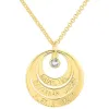 Engraved Nesting Circles with Birthstone Necklace sold by Limoges Jewelry