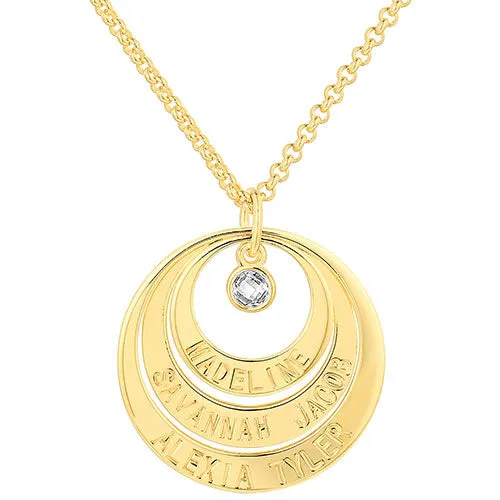 Engraved Nesting Circles with Birthstone Necklace sold by Limoges Jewelry product image thumbnail 4