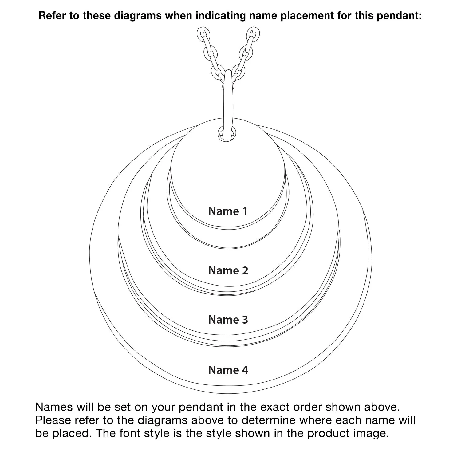 Sterling Silver Nesting Circles with Names Necklace sold by Limoges Jewelry product image thumbnail 2