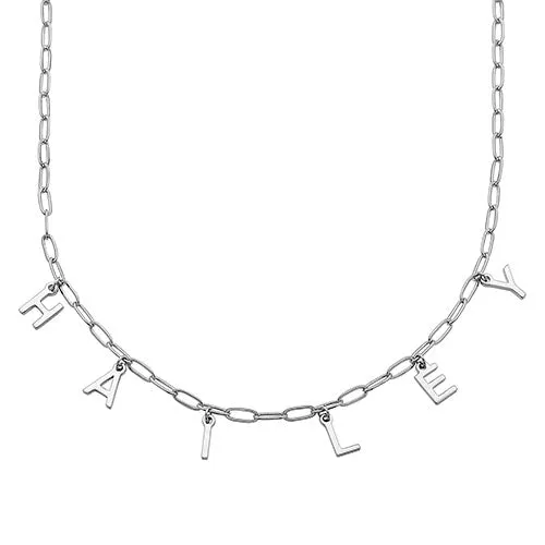 Dangling Name Paperclip Chain Necklace sold by Limoges Jewelry product image thumbnail 2