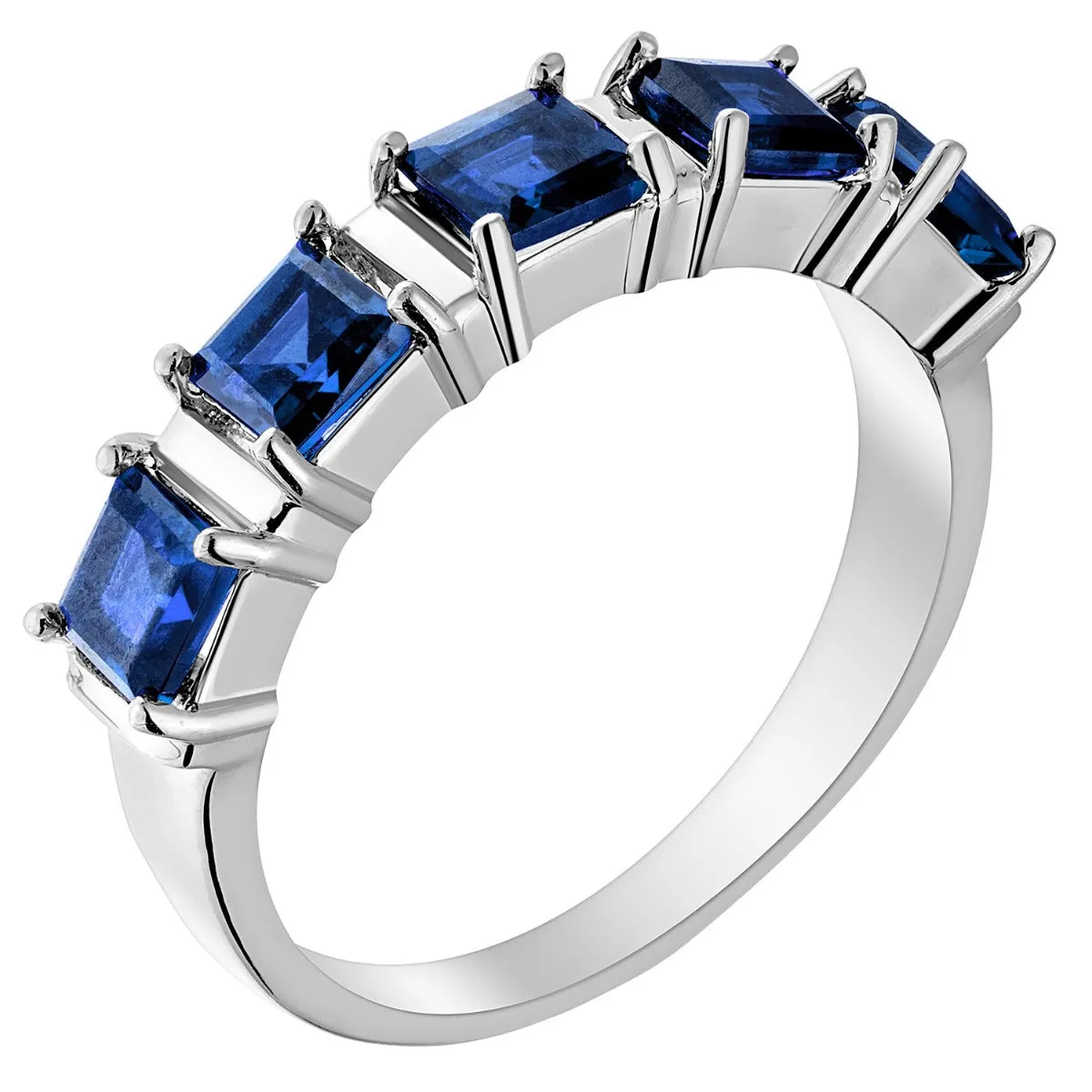 Silver Plated Genuine Sapphire Ring and Earrings Set sold by Limoges Jewelry product image thumbnail 3