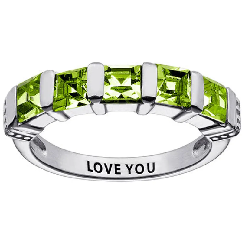 Sterling Silver 5 Stone August Birthstone Ring sold by Limoges Jewelry