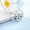 Silver Plated Engraved Birthstone Open Heart Mom Necklace sold by Limoges Jewelry