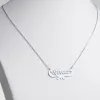 Stainless Steel Script Name with Heart Scroll Necklace sold by Limoges Jewelry