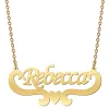 Stainless Steel Script Name with Heart Scroll Necklace sold by Limoges Jewelry