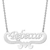 Stainless Steel Script Name with Heart Scroll Necklace sold by Limoges Jewelry