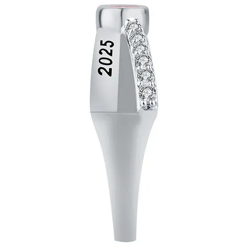 Women's Sterling Silver Crossover Oval Birthstone Fashion Freestyle Class Ring sold by Limoges Jewelry product image thumbnail 3