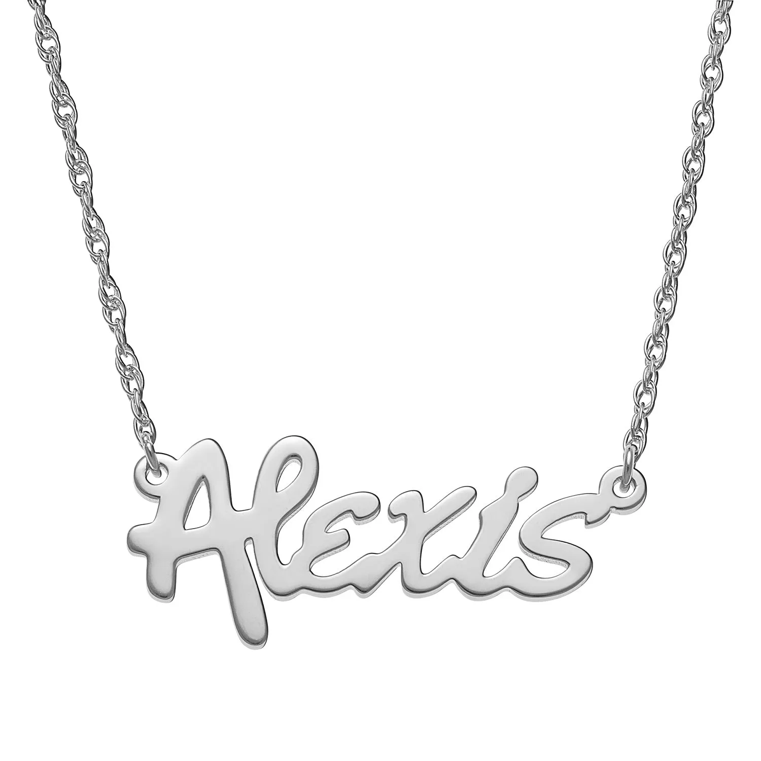 Sterling Silver Bold Name Necklace sold by Limoges Jewelry