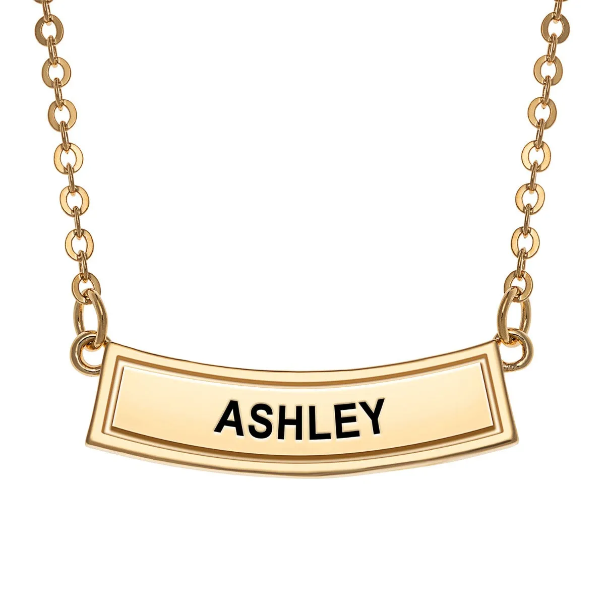 14K Gold Plated Zodiac Curved Bar Pendant sold by Limoges Jewelry