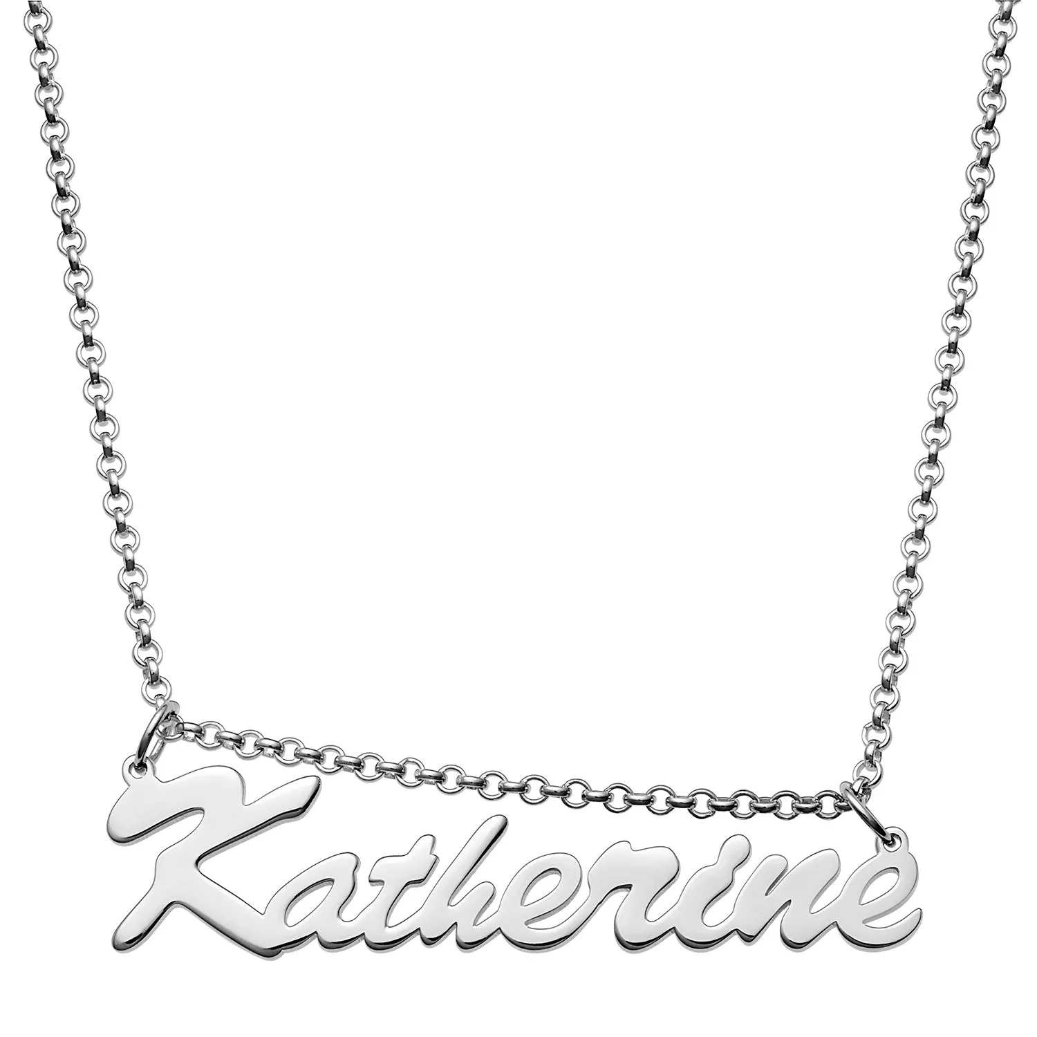 Sterling Silver Script Name Necklace sold by Limoges Jewelry