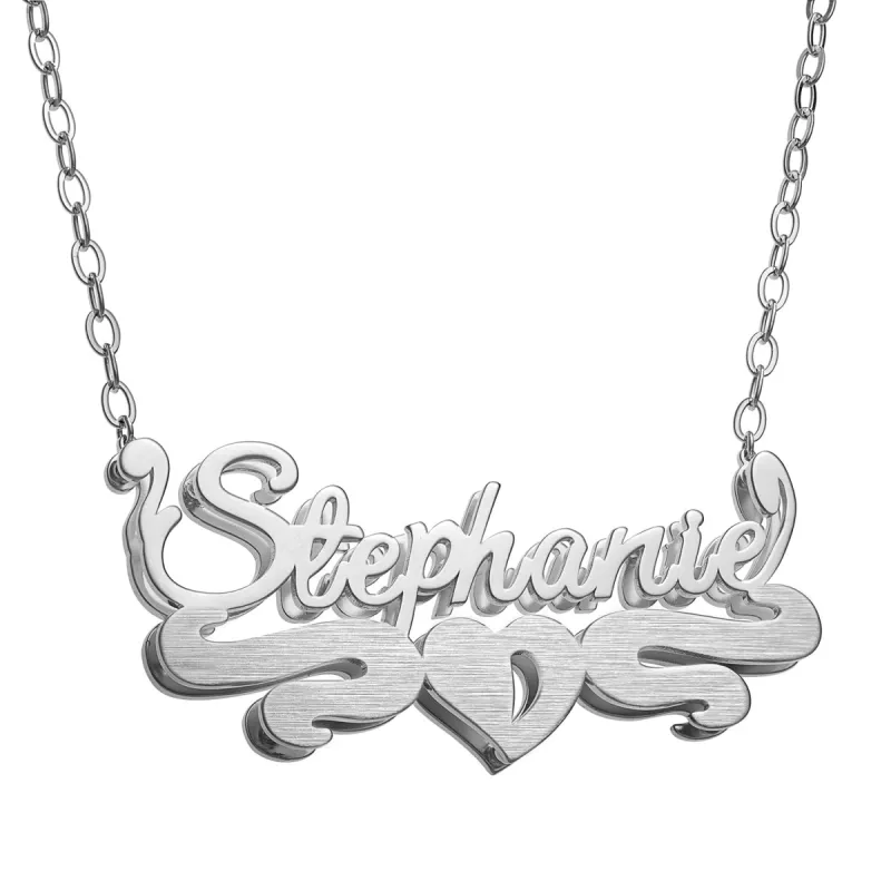 Personalized Sterling Silver Double Nameplate Necklace sold by Limoges Jewelry