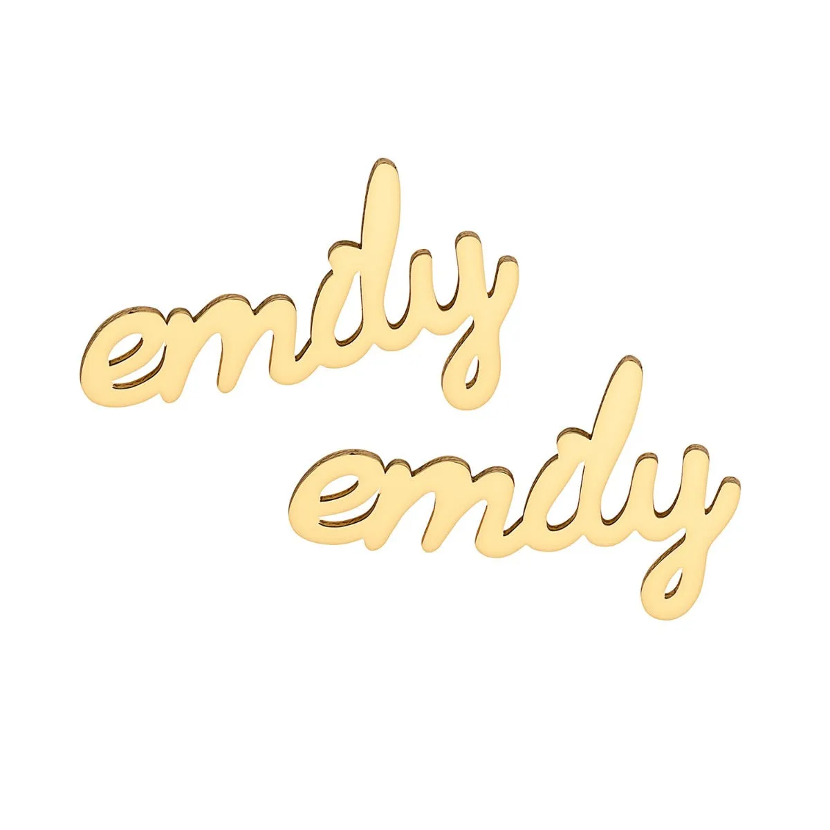 Stainless Steel Lowercase Script Name Crawler Earrings sold by Limoges Jewelry product image thumbnail 5