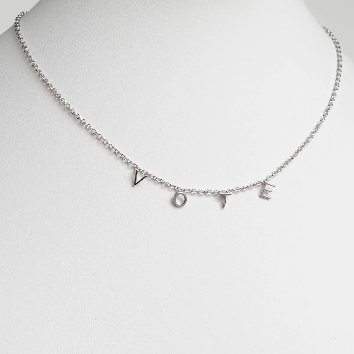 Silver Plated Dainty Name Choker sold by Limoges Jewelry product image thumbnail 5