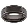 Men's Tungsten Black Polished and Satin Finish Band Ring sold by Limoges Jewelry