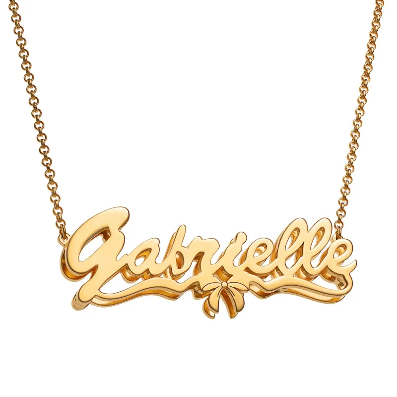 Personalized 14K Gold over Sterling Double Nameplate Necklace sold by Limoges Jewelry