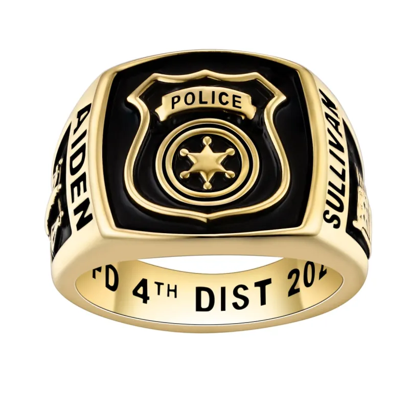 Men's Gold over Sterling Police First Responder Ring sold by Limoges Jewelry