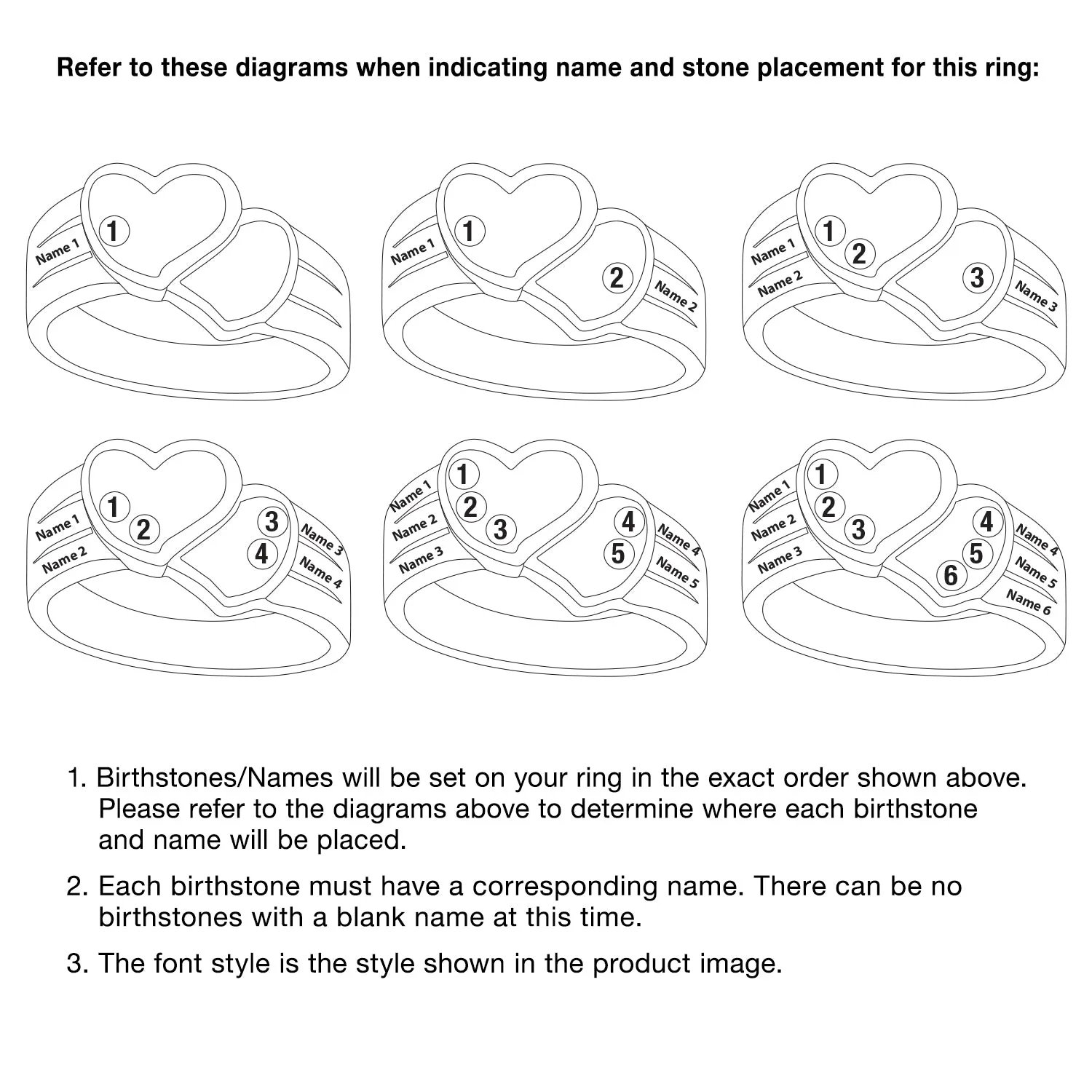 Sterling Silver Personalized Name & Birthstone Double Heart Ring sold by Limoges Jewelry product image thumbnail 4