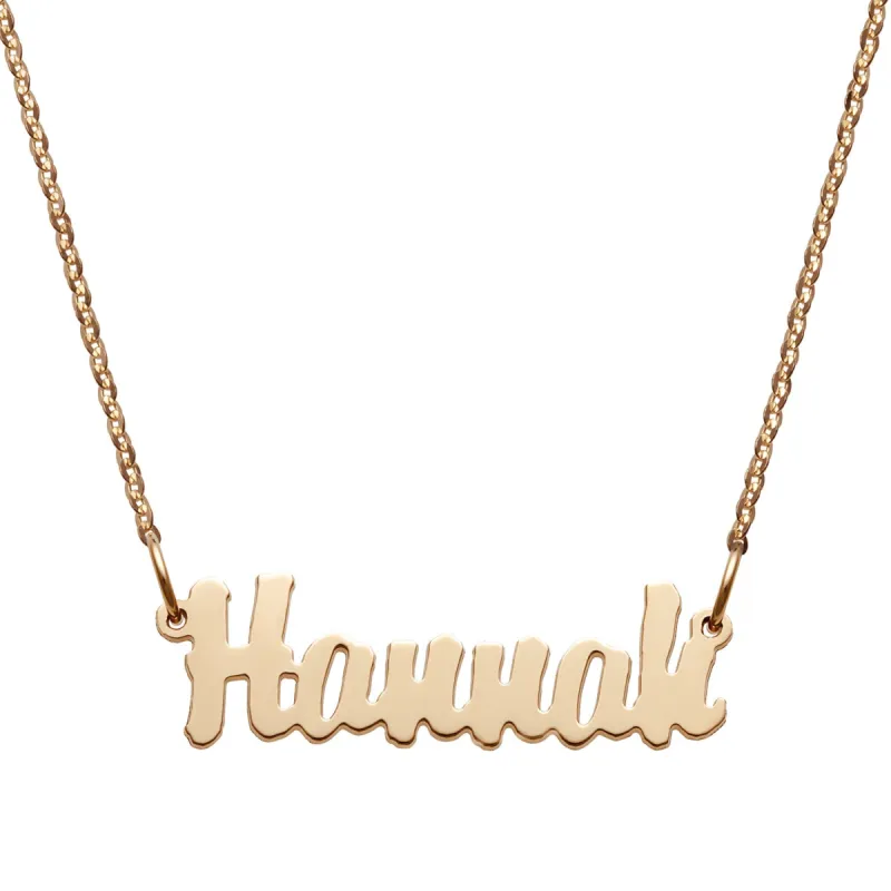 10K Yellow Gold Mini Name Necklace sold by Limoges Jewelry