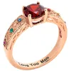 14K Rose Gold Plated Filigree Family Birthstone Ring sold by Limoges Jewelry