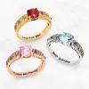 14K Rose Gold Plated Filigree Family Birthstone Ring sold by Limoges Jewelry