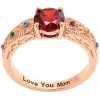 14K Rose Gold Plated Filigree Family Birthstone Ring sold by Limoges Jewelry