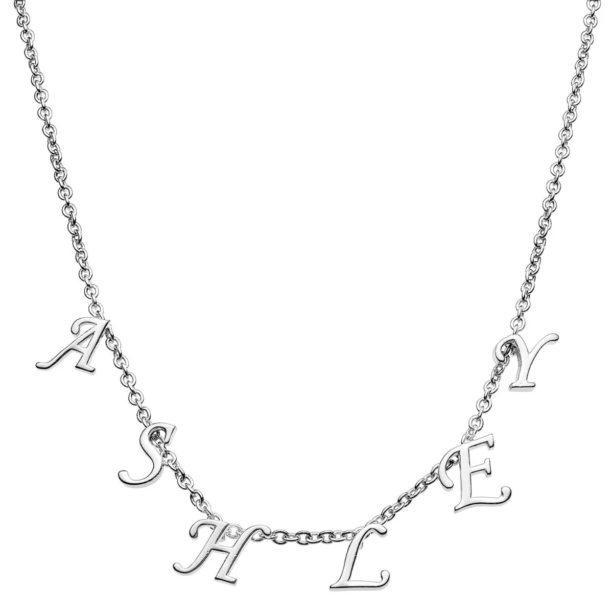 Silver Plated Dainty Letters Choker Name Necklace sold by Limoges Jewelry