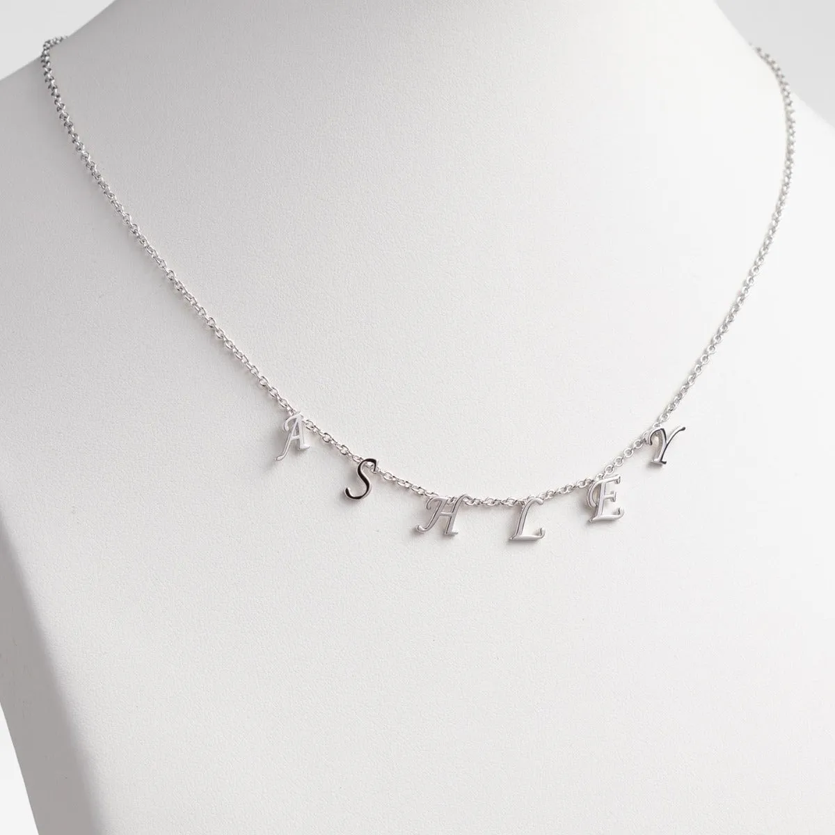 Silver Plated Dainty Letters Choker Name Necklace sold by Limoges Jewelry product image thumbnail 2
