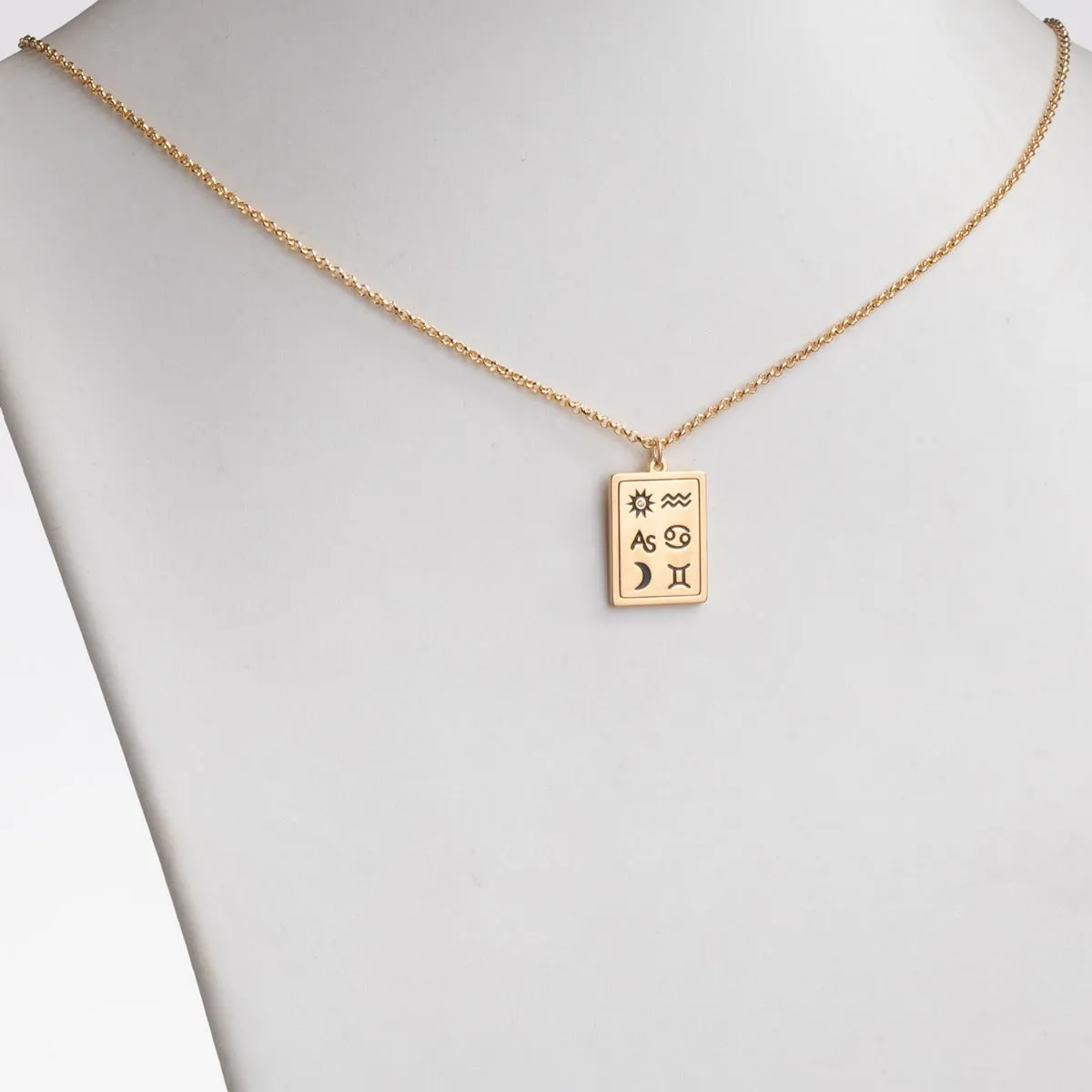 14K Gold Plated Personalized 3 Zodiac Signs Name Pendant Necklace sold by Limoges Jewelry product image thumbnail 3