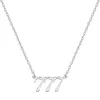 Sterling Silver Petite Script Angel Number Necklace sold by Limoges Jewelry