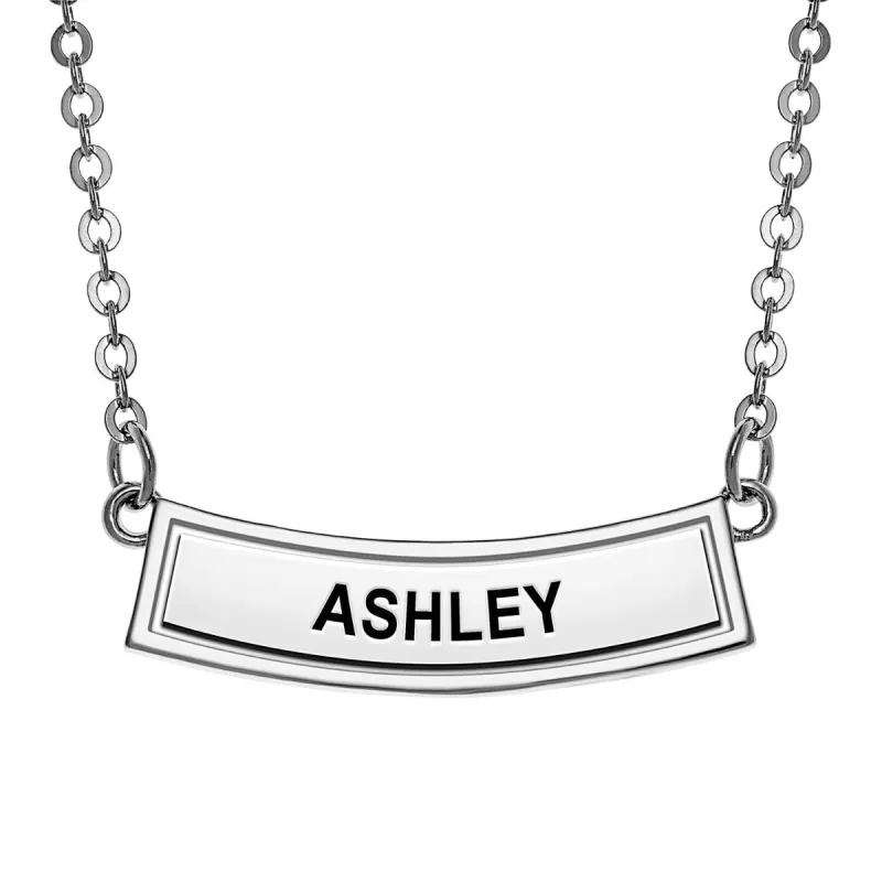Silver Plated Zodiac Curved Bar Pendant sold by Limoges Jewelry