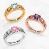 14K Gold Plated Fine Filigree Family Birthstone Ring sold by Limoges Jewelry