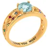 14K Gold Plated Fine Filigree Family Birthstone Ring sold by Limoges Jewelry