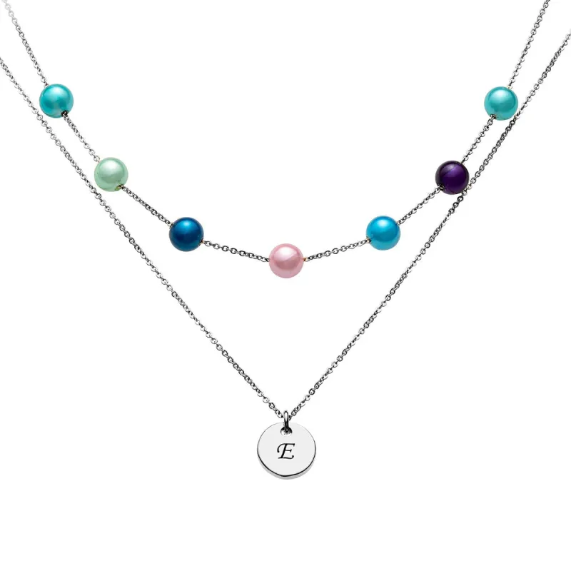 Birth Pearl Personalized Layered Necklace sold by Limoges Jewelry