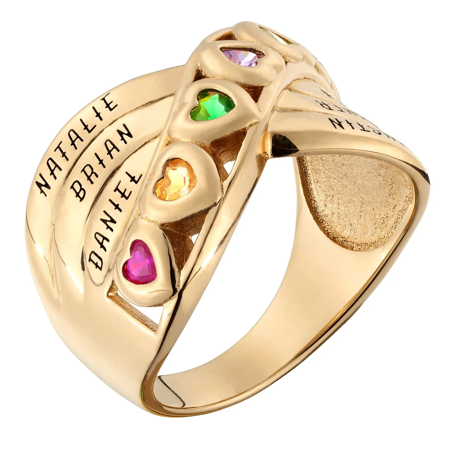 Gold Over Sterling Heart Birthstone and Name Ring sold by Limoges Jewelry product image thumbnail 3