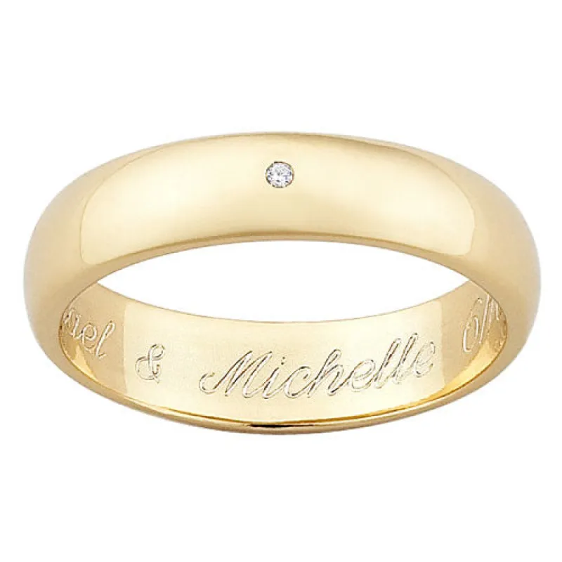 Genuine Diamond Engraved Message Ring sold by Limoges Jewelry